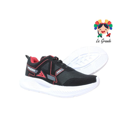024 PRISMA Negro Rojo Tenis Deportivo para Caballero