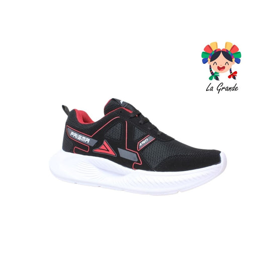 024 PRISMA Negro Rojo Tenis Deportivo para Caballero