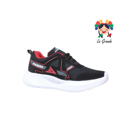 024 PRISMA Negro Rojo Tenis Deportivo para Caballero