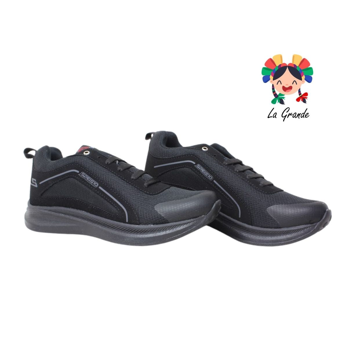 024 SPEIS10 Negro Negro Tenis Deportivo para Caballero