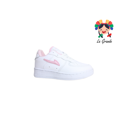 273 APT Blanco Rosa Piel Tenis Escolar para Niña