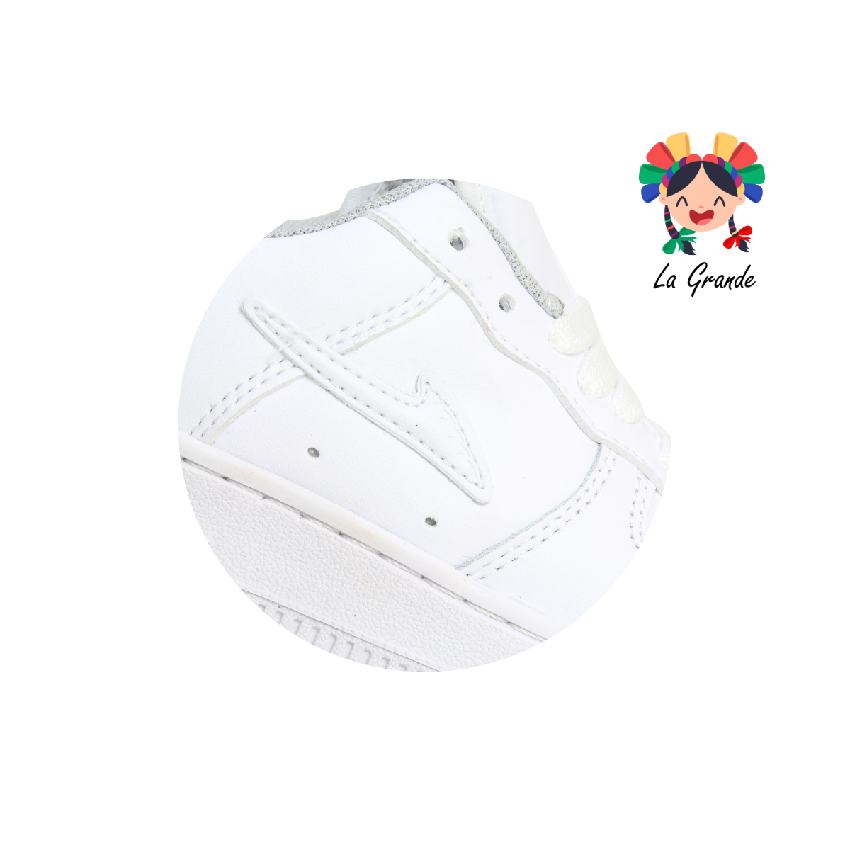 273 APT Blanco Plata Piel Tenis Escolar para Niña y Niño