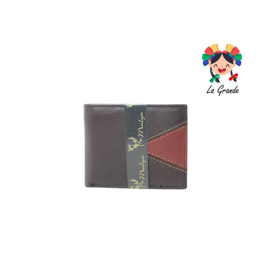 02 Cartera Café Camel Casual para Caballero