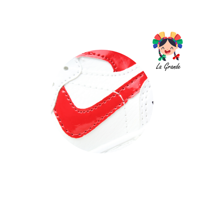 02 SPALD Blanco Rojo Charol Tenis Casual para Niño y Niña