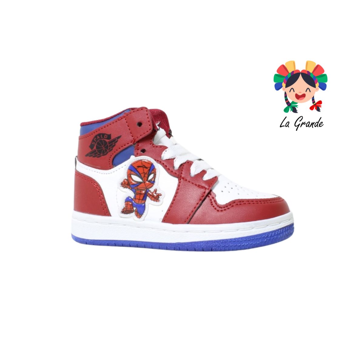 02 ARAÑA SPALD Rojo Blanco Sint Tenis Casual Bota para Niño y Niña
