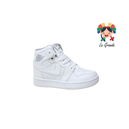 02 SPALD Bco Bco Sint Tenis Escolar Bota para Niña y Niño