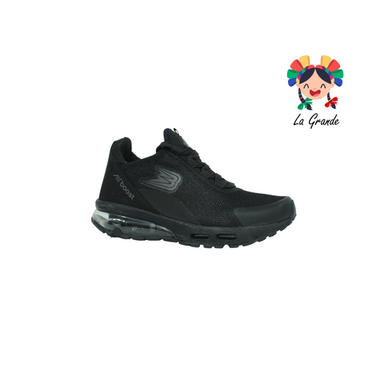 031 BOOST Negro Negro Textil Tenis para Dama y Joven