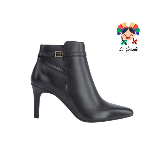 0330 FLEXI Negro Piel Botín Tacón Delgado para Dama