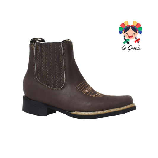 036 ANDRE FLO Café Grasso Piel  Botin Vaquero para  Niño y Joven