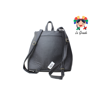037 Mochila Doble Bolsa Negro Rey Stich Casual para Dama