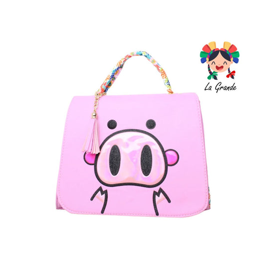 038 CERDITO LUCCIANA Bolsa Cuadrada Rosa Multi Casual para Dama