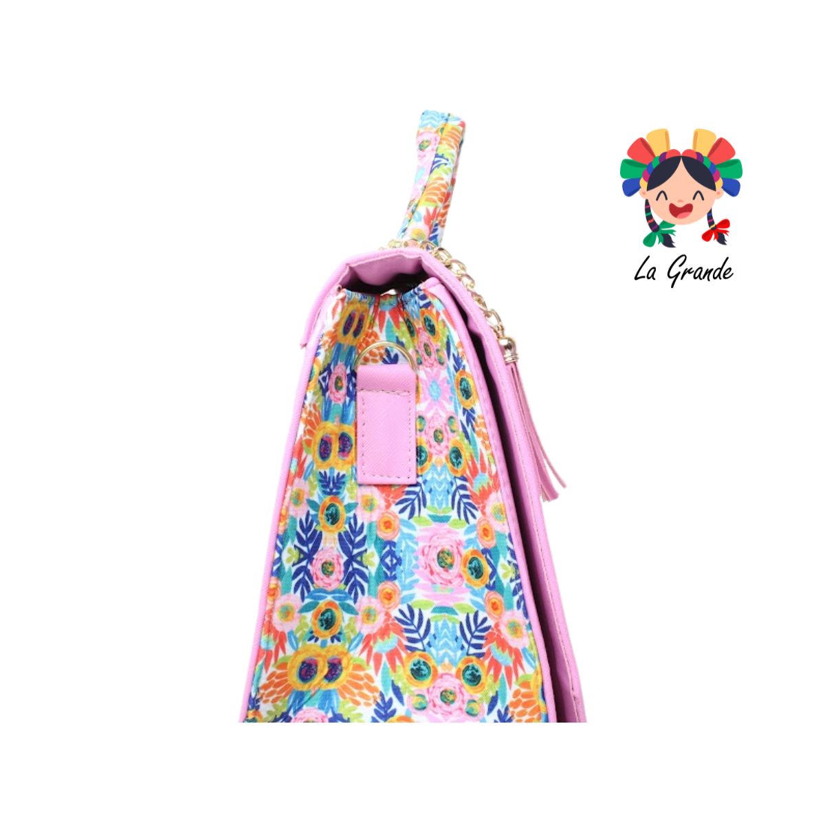 038 CERDITO LUCCIANA Bolsa Cuadrada Rosa Multi Casual para Dama