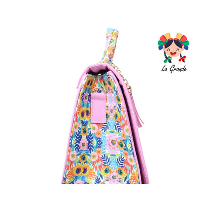 038 CERDITO LUCCIANA Bolsa Cuadrada Rosa Multi Casual para Dama