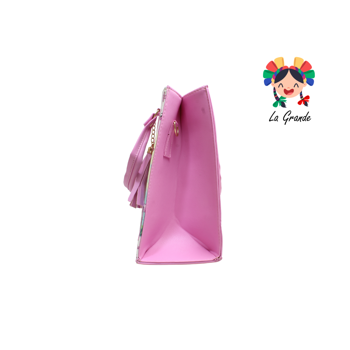 038 KITI Bolsa Cuadrada Rosa Blanco Casual para Dama