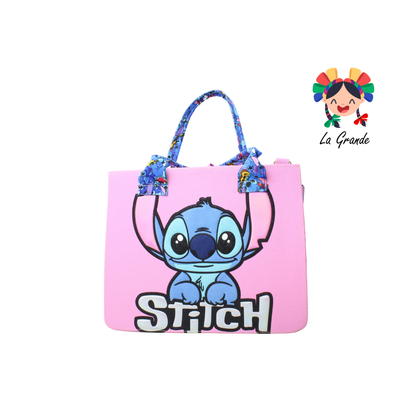 039 Bolsa Grande Rosa Rey Stich Tipo Cajita Casual para Dama
