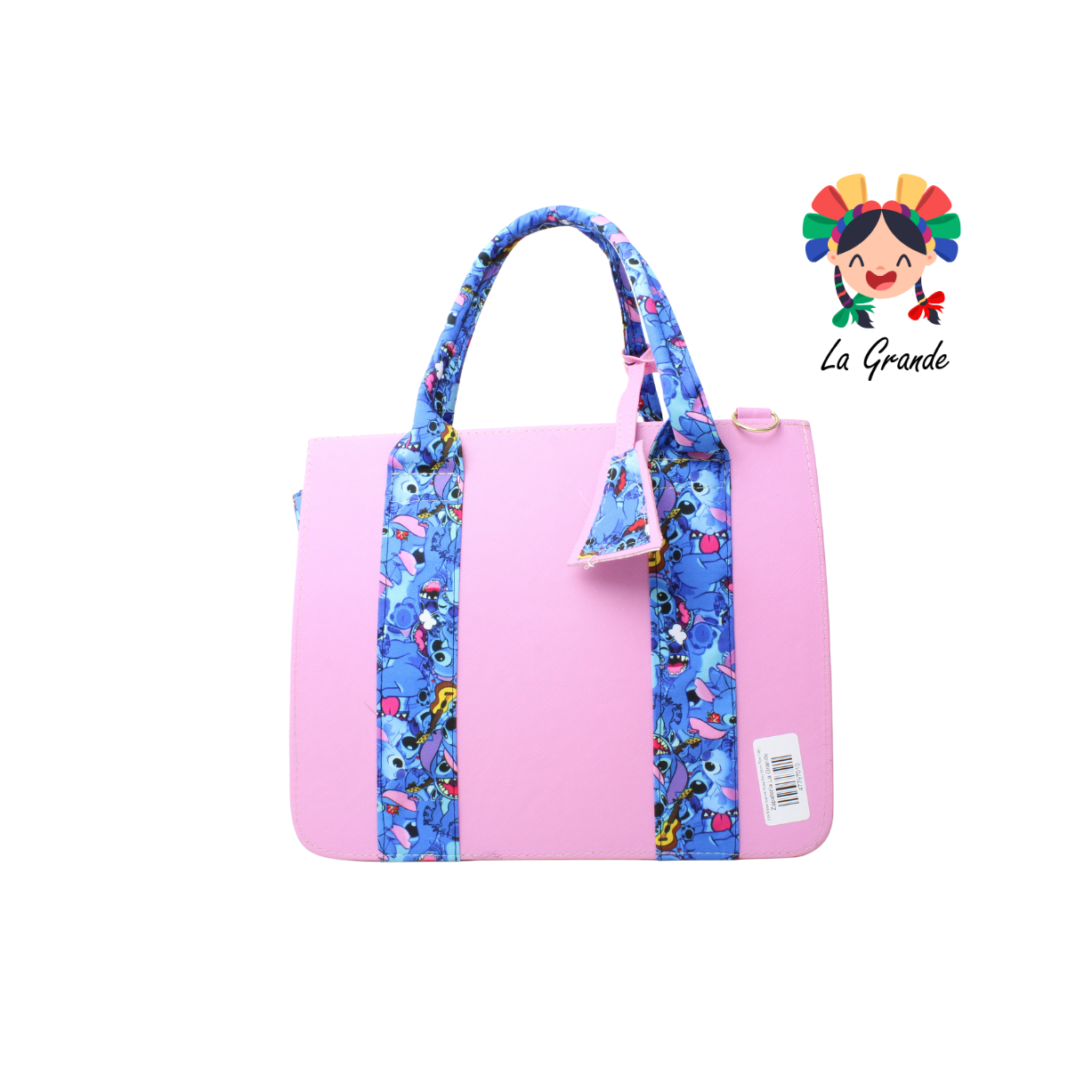 039 Bolsa Grande Rosa Rey Stich Tipo Cajita Casual para Dama