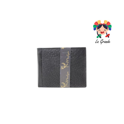 03 Cartera Negro Textura Casual para Caballero
