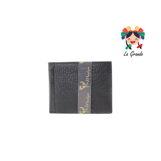 03 Cartera Negro Textura Casual para Caballero