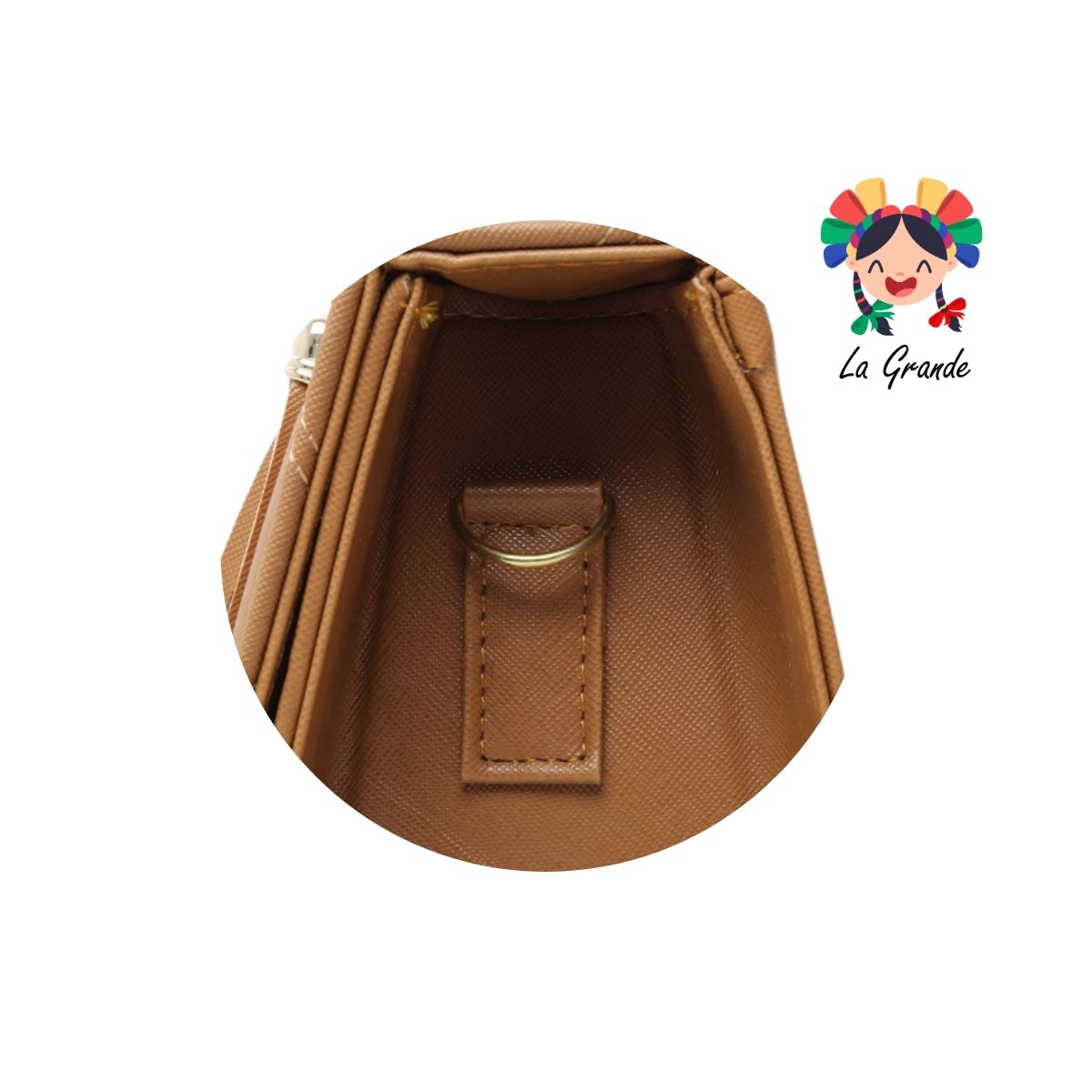 043 Bolsa Cajita Camel Casual para Dama