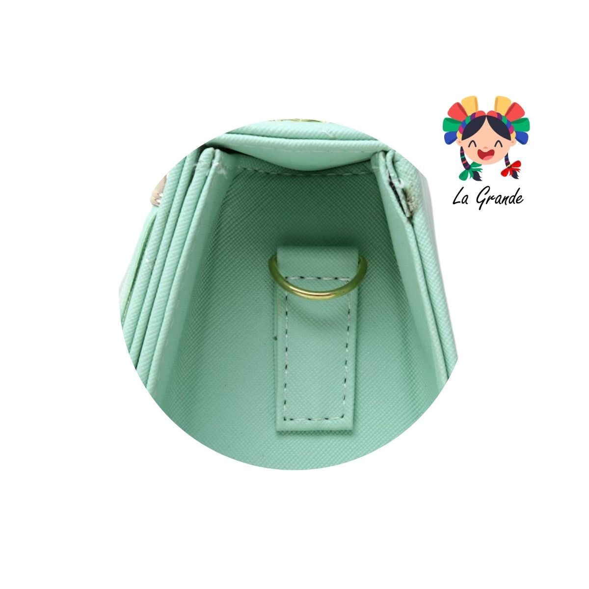 043 Bolsa Cajita Menta con Perlas Casual para Dama