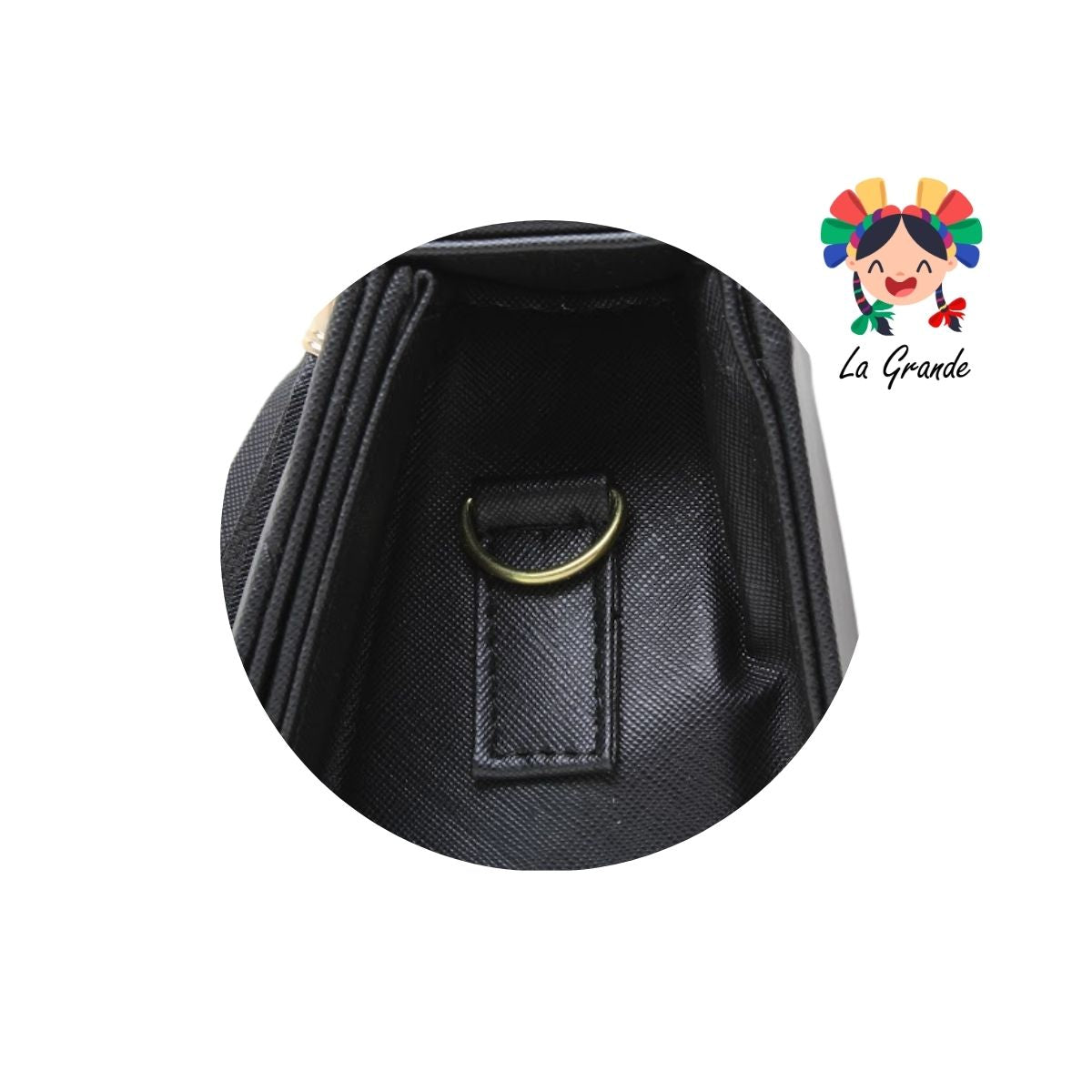043 Bolsa Cajita Negro con Perlas Casual para Dama