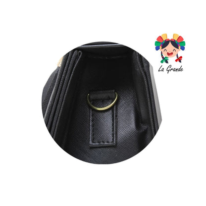 043 Bolsa Cajita Negro con Perlas Casual para Dama