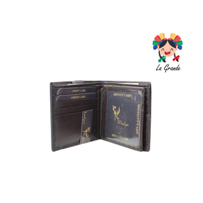 04 Cartera Café Negro Casual para Caballero