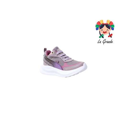 050 HEBOX Púrpura Textil Tenis Running para Niña y Niño