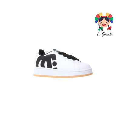 053 ACUR-ST Blanco Negro Tenis Casual para Niña y Niño