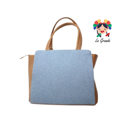 054 Bolsa Grande Camel Mezclilla para Dama