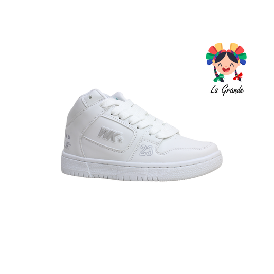 055 WALKQUIR Blanco Blanco Tenis Escolar para Dama y Joven