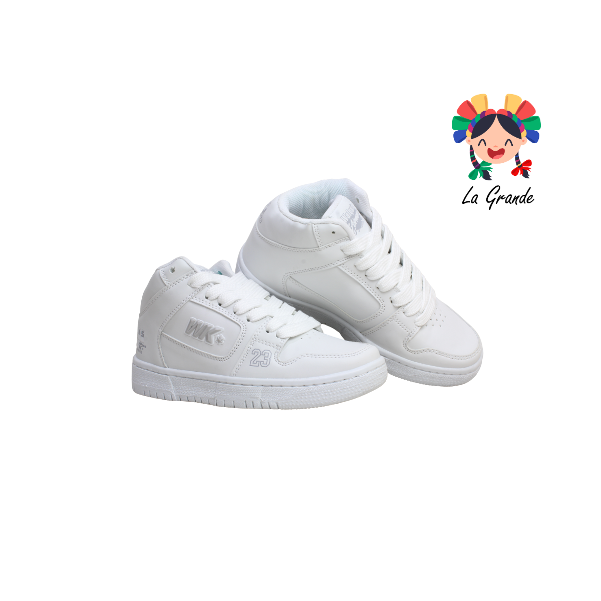 055 WALKQUIR Blanco Blanco Tenis Escolar para Dama y Joven