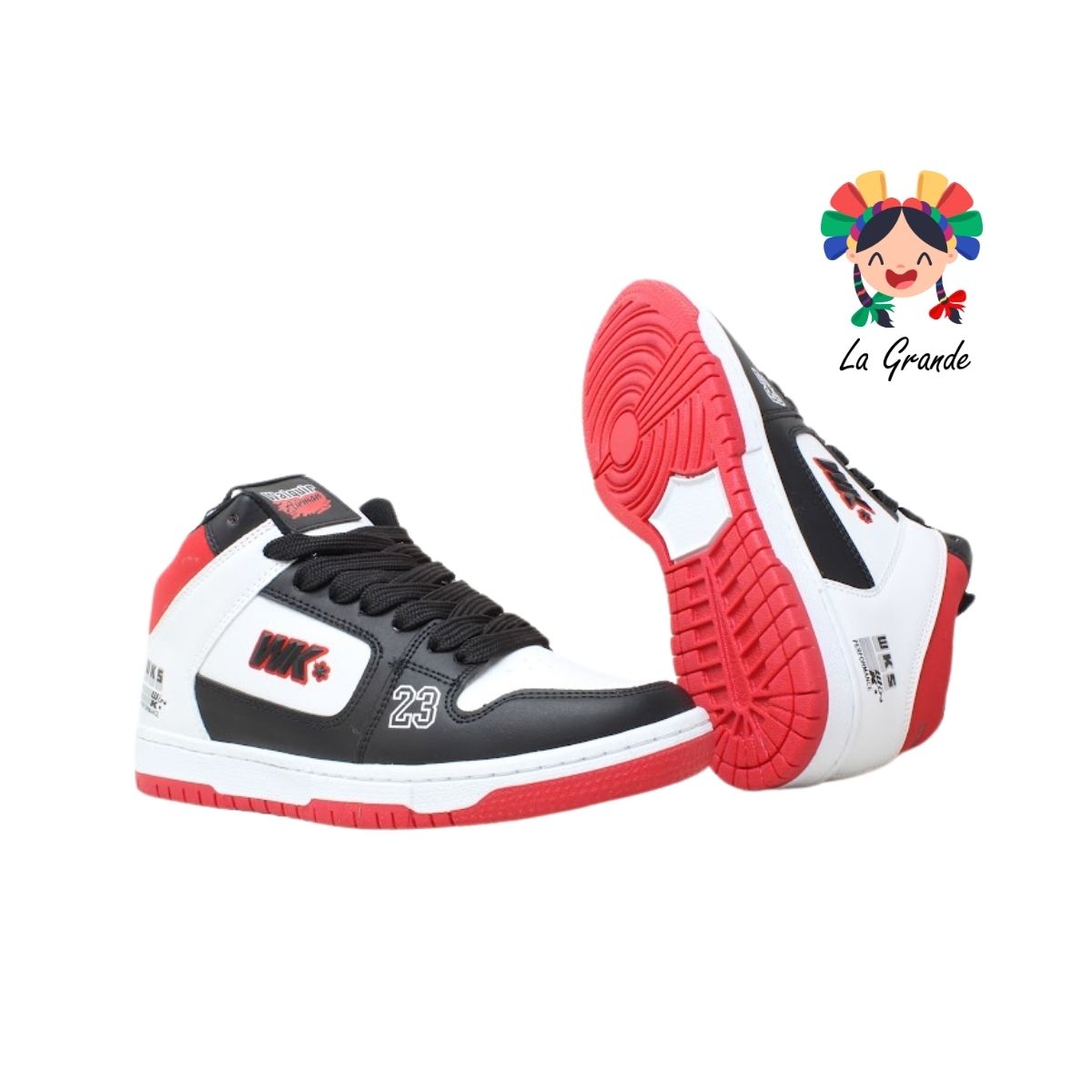 055 WALKQUIR Bco Ngo Rojo Tenis Casual para Caballero
