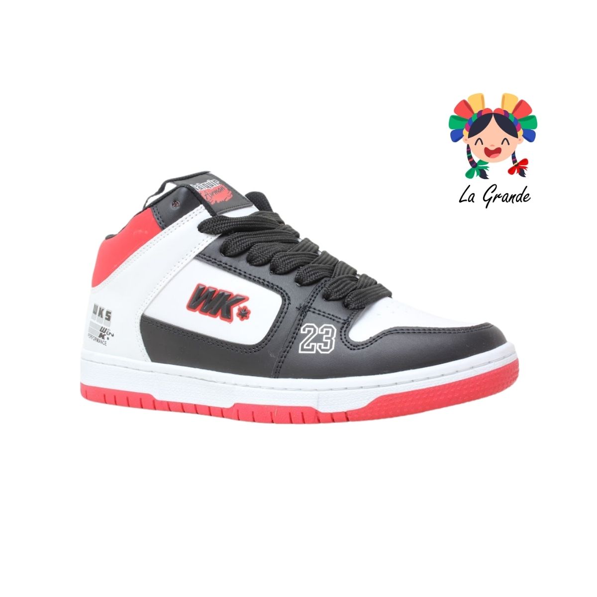 055 WALKQUIR Bco Ngo Rojo Tenis Casual para Caballero