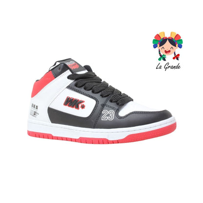 055 WALKQUIR Bco Ngo Rojo Tenis Casual para Caballero