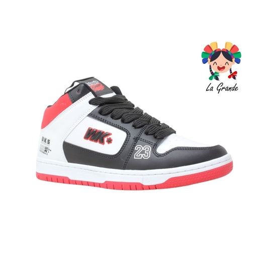 055 WALKQUIR Bco Ngo Rojo Tenis Casual para Caballero