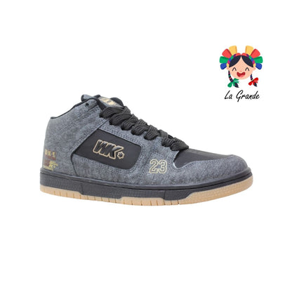 055 WALKQUIR Negro Mezclilla Tenis Casual para Caballero