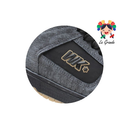 055 WALKQUIR Negro Mezclilla Tenis Casual para Caballero