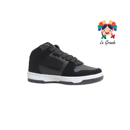 055 WALKQUIR Negro Blanco Tenis Casual para Niña,Niño, Dama, Joven y Caballero