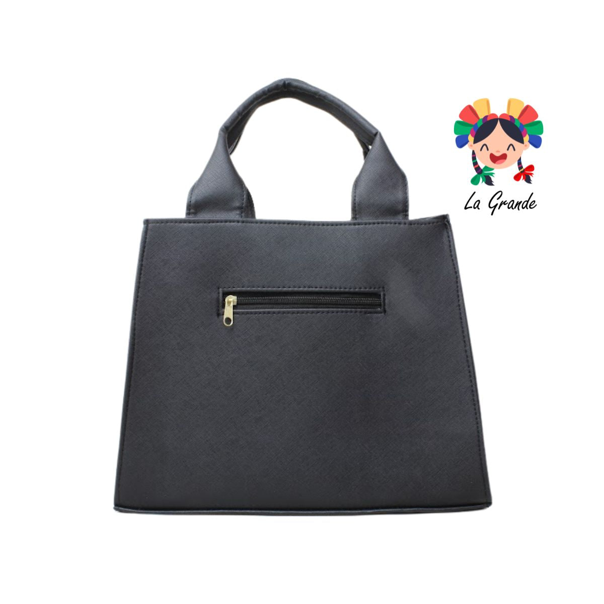 056 Bolsa Tipo Caja Negro Rombos Casual para Dama