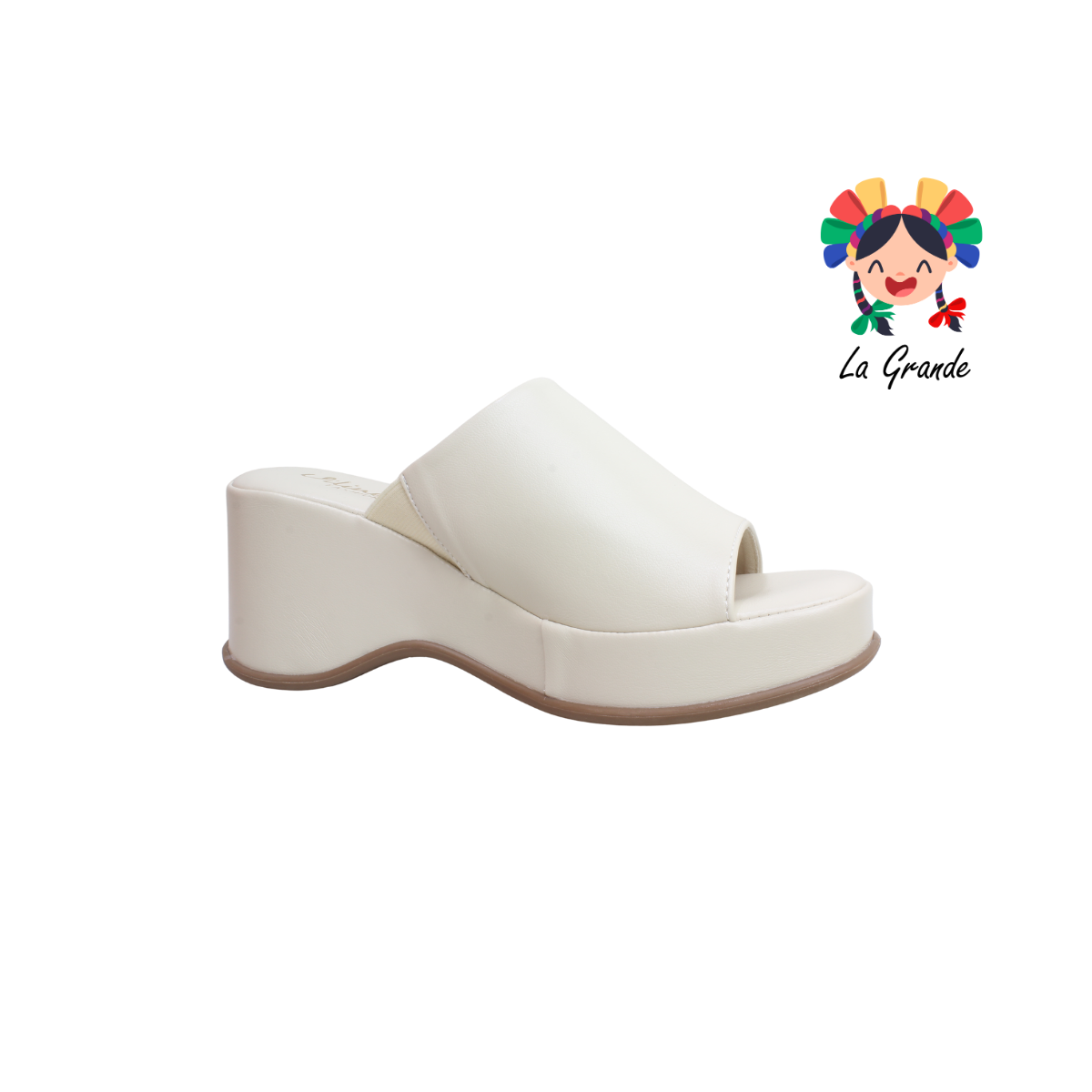 0571 VI LINE FASHION Beige Sint Sandalia Casual para Dama