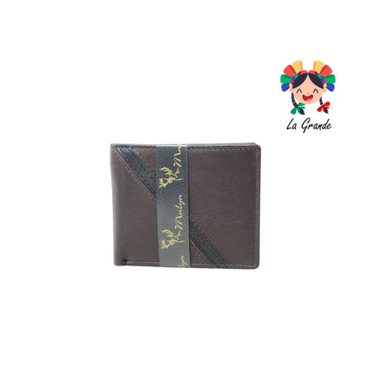 05 Cartera Café Linea Negro Casual para Caballero
