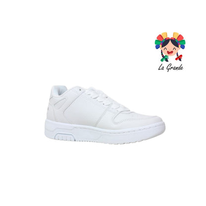 060 WALKQUIR Blanco Plata Tenis Casual para Dama y Joven