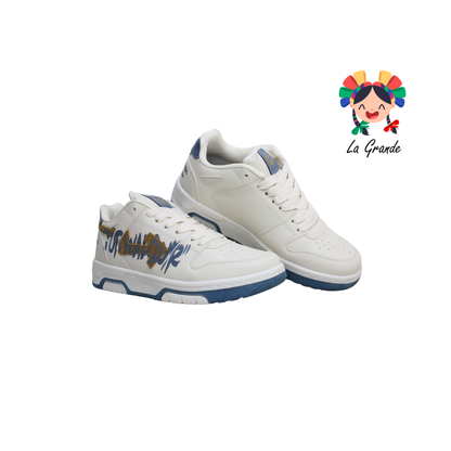 060 WALKQUIR Latte Azul Tenis Casual para Dama, Joven y Caballero