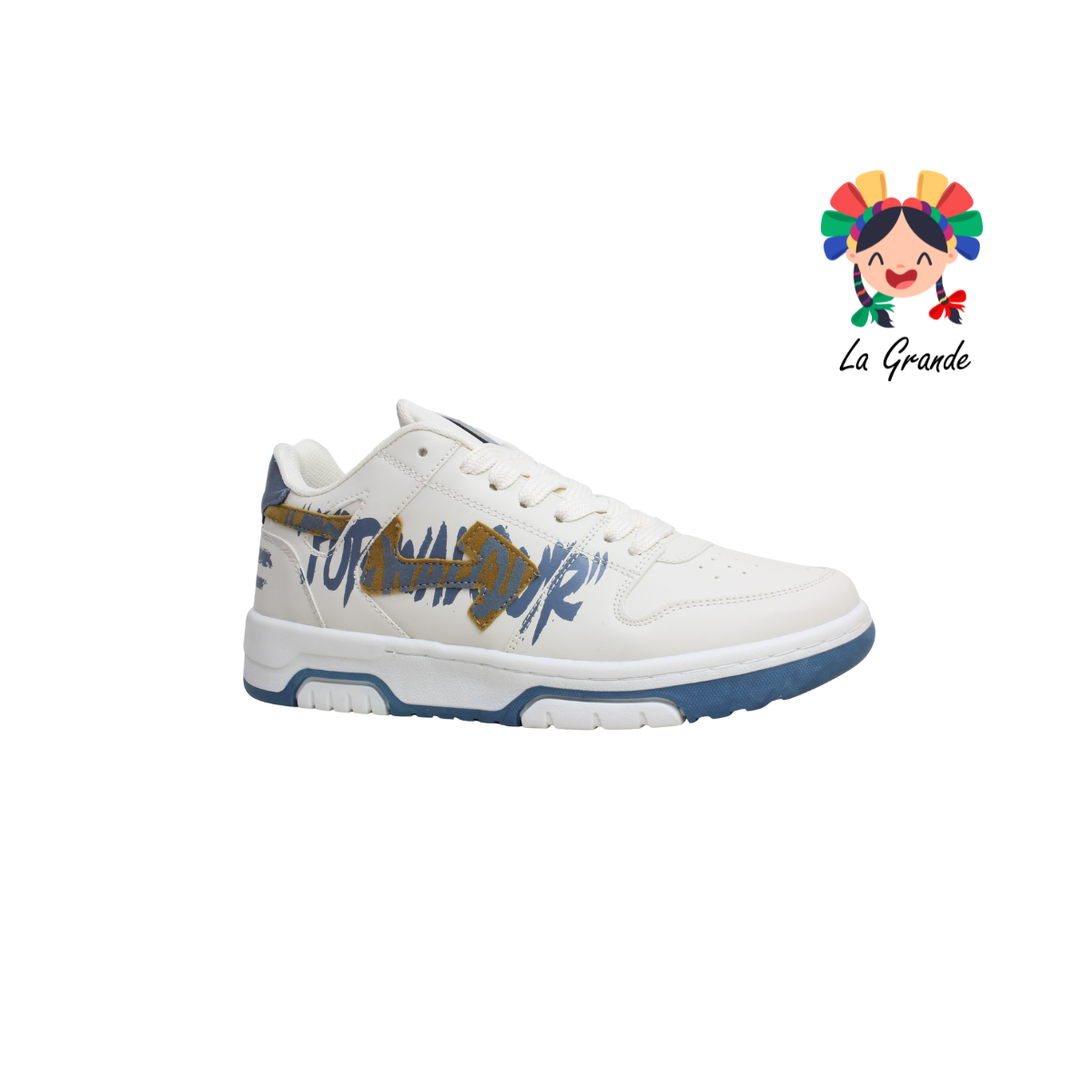 060 WALKQUIR Latte Azul Tenis Casual para Dama, Joven y Caballero
