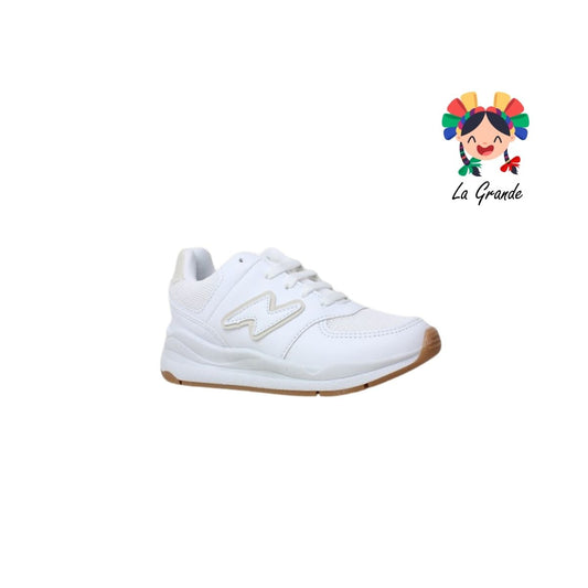 063 HEBOX Blanco Ámbar Tenis Casual para Niña y Niño