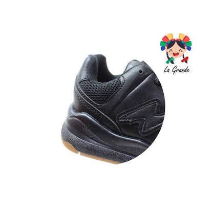 063 HEBOX Negro Ámbar Tenis Casual para Niña y Niño