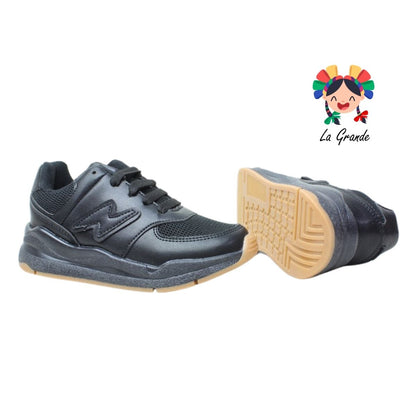 063 HEBOX Negro Ámbar Tenis Casual para Niña y Niño