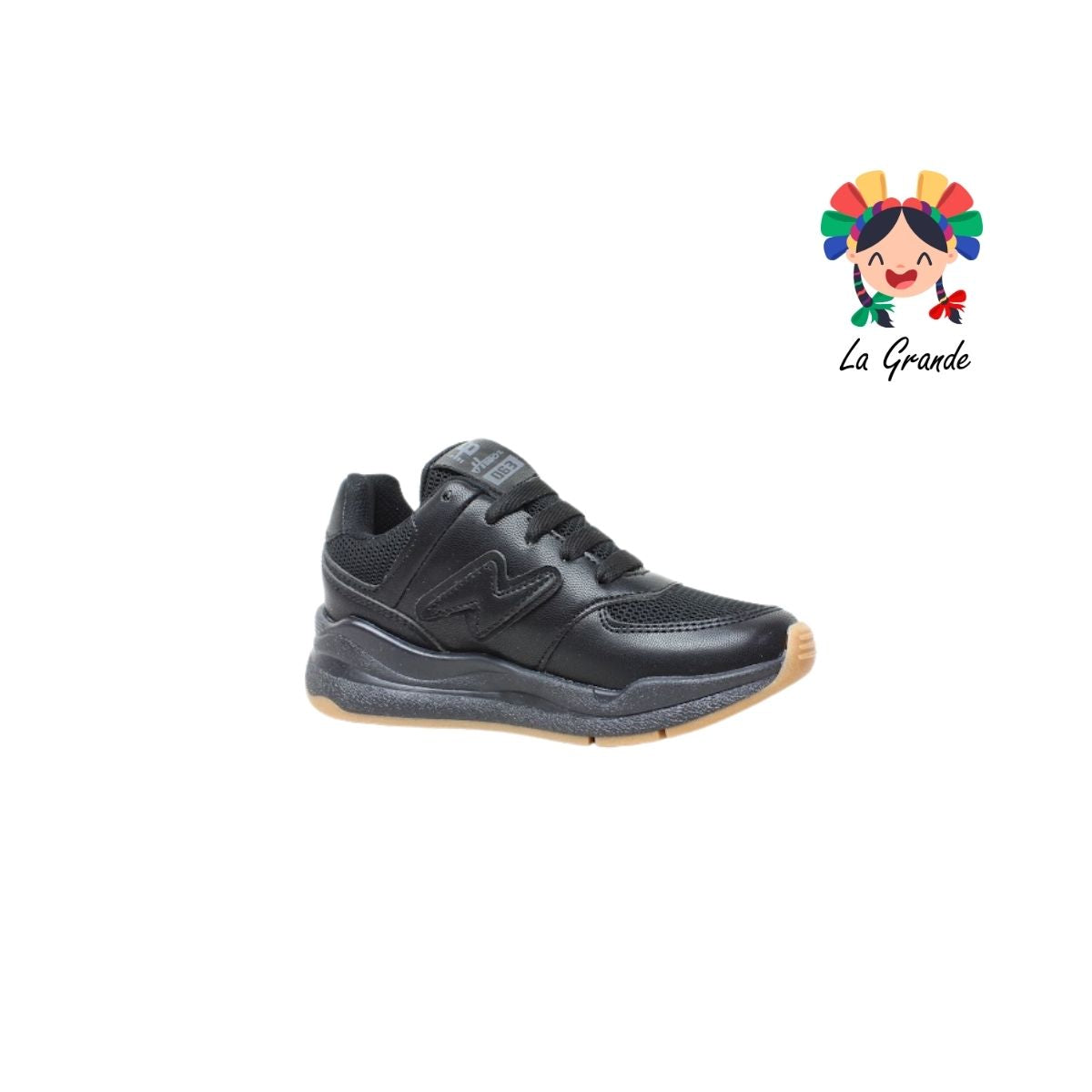 063 HEBOX Negro Ámbar Tenis Casual para Niña y Niño