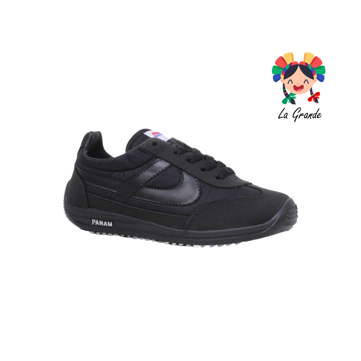 084 PANAM Negro Textil Tenis Choclo para Dama,Joven  y Caballero Nacional Original